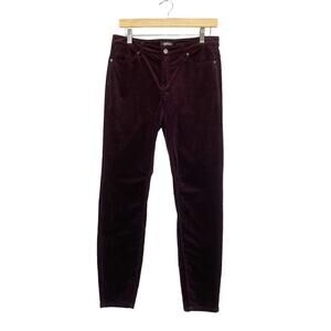 Buffalo Pants Womens Size 8/29 Burgundy ICON Velvet Mid-Rise Slim & Sculpt Cord